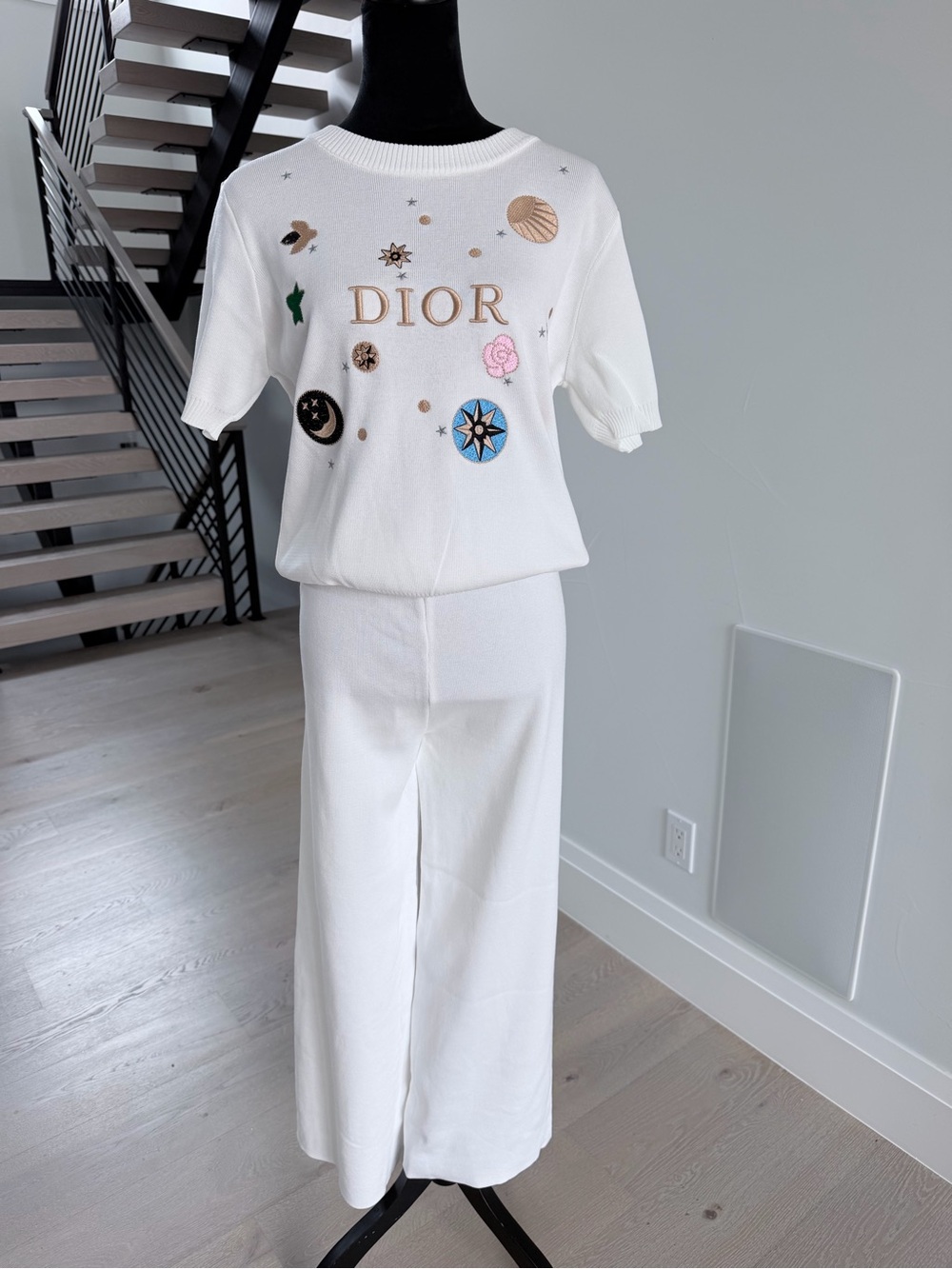 White Embroidered Two Piece Matching Set size S
